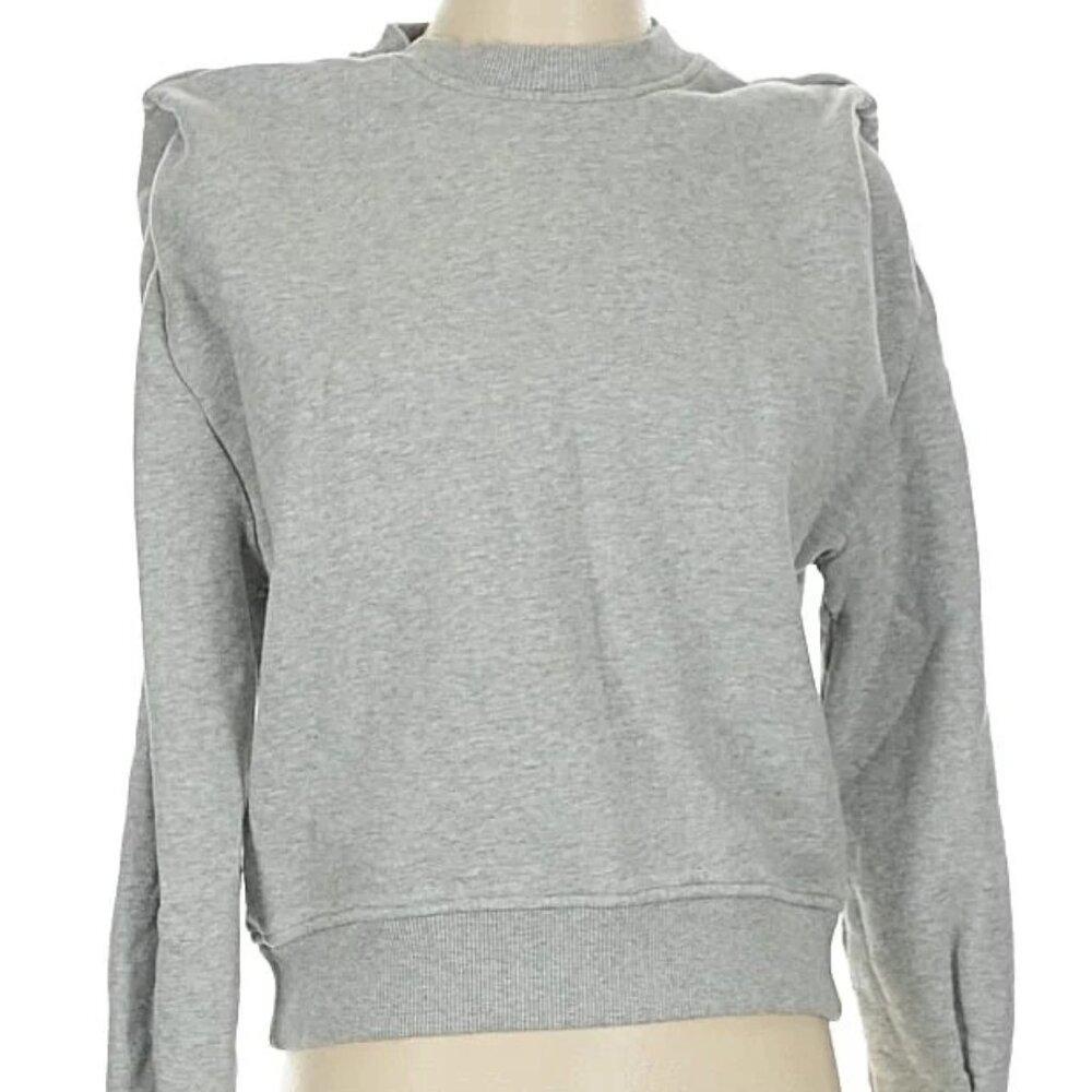 Paris Altelier & Other Stories Gray Cropped Crew Neck SweatShirt XS